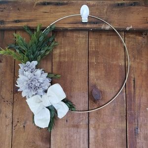 14 inch silver metal hoop wreath
